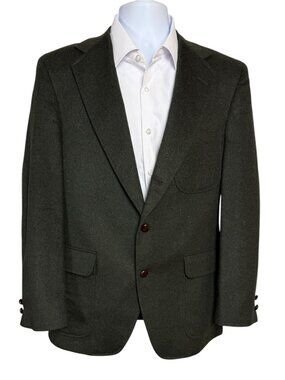 Huntington 38R Men's Olive Alpen Loden Water Repellent Blazer Made USA Vintage